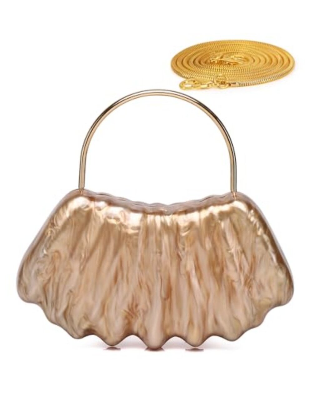 Acrylic Shell Shaped Clutch Evening Purse Wedding Cocktail Bag